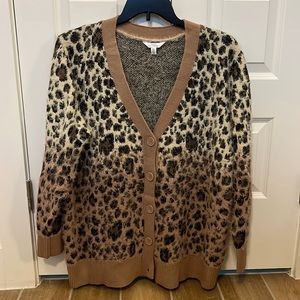 Cheetah print cardigan-hombre shading and so super soft!